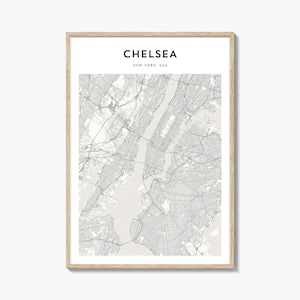 Chelsea New York Map Poster, Chelsea Map Print, Chelsea Travel Wall Art, Chelsea Personalized Map,