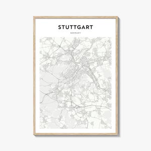 Stuttgart Map Poster, Stuttgart Map Print, Stuttgart Travel Wall Art, Stuttgart Personalized Map, Germany