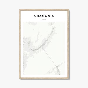 Chamonix Map Poster, Chamonix Map Print, Chamonix Travel Wall Art, Chamonix Personalized Map, France