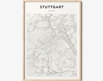 Stuttgart Map Poster, Stuttgart Map Print, Stuttgart Personalized Map Art, Stuttgart Wall Art, Stuttgart Travel Poster, Travel Gift