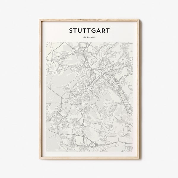 Stuttgart Map Poster, Stuttgart Map Print, Stuttgart Personalized Map Art, Stuttgart Wall Art, Stuttgart Travel Poster, Travel Gift