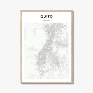 Cartaz do mapa de Quito, impressão do mapa de Quito, arte de parede de viagem de Quito, mapa personalizado de Quito, Equador