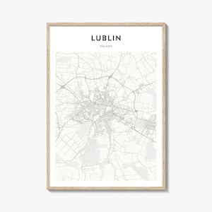 Lublin Map Poster, Lublin Map Print, Lublin Travel Wall Art, Lublin Personalized Map, Poland