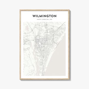 Wilmington North Carolina Map Poster, Wilmington Map Print, Wilmington Travel Wall Art, Wilmington Personalized Map,