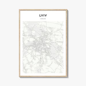 Lviv-kaartposter, Lviv-kaartafdruk, Lviv-reiskunst aan de muur, gepersonaliseerde Lviv-kaart, Oekraïne