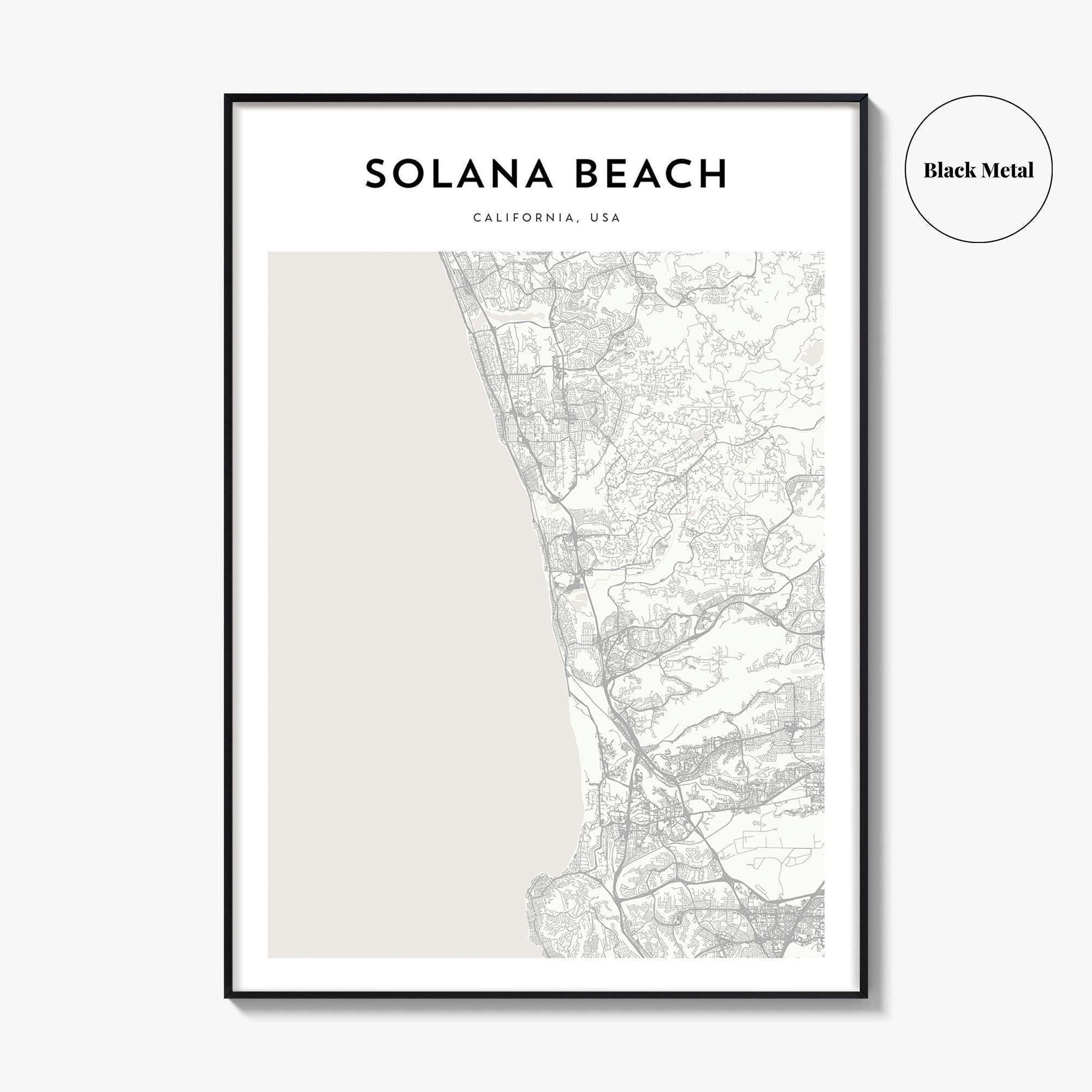 Solana Beach Map Print, California Poster, USA Wall Art, San Diego Custom  Street Decor - Etsy