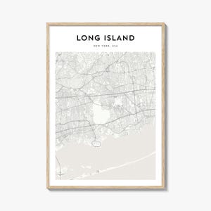 Poster mappa Long Island, stampa mappa Long Island, arte murale di viaggio Long Island, mappa personalizzata Long Island, New York