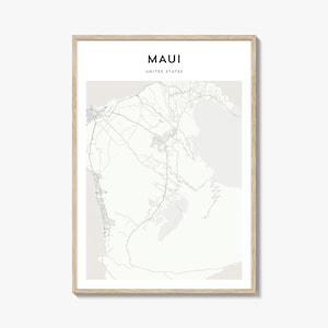 Maui Map Poster, Maui Map Print, Maui Travel Wall Art, Maui Personalized Map, United States