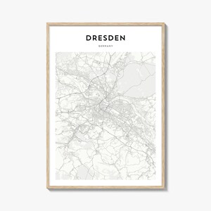 Dresden Karte Poster, Dresden Karte Druck, Dresden Reisewandkunst, Dresden personalisierte Karte, Deutschland