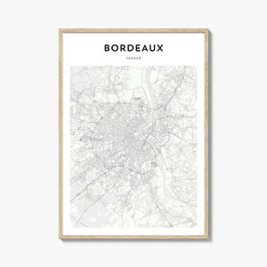 Bordeaux Map Poster, Bordeaux Map Print, Bordeaux Travel Wall Art, Bordeaux Personalized Map, France