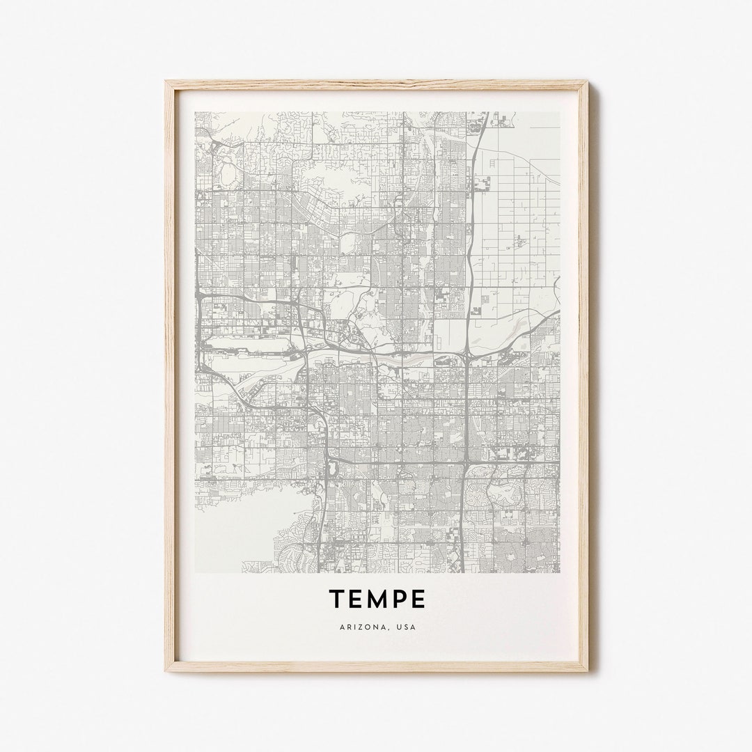 Map of Tempe, Tempe Map Print, Tempe Map Poster, City Map Print, Map