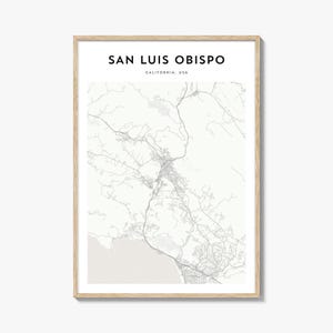 San Luis Obispo Map Poster, San Luis Obispo Map Print, San Luis Obispo Travel Wall Art, San Luis Obispo Personalized Map, California
