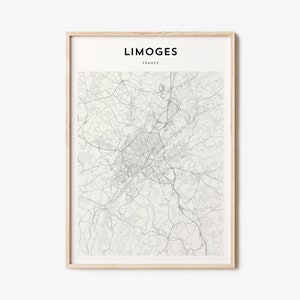 Limoges Map Poster, Limoges Map Print, Limoges Personalized Map Art, Limoges Wall Art, Limoges Travel Poster, Travel Gift, France