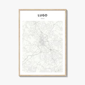 Lugo Karte Poster, Lugo Karte Druck, Lugo Reise Wandkunst, Lugo personalisierte Karte, Spanien