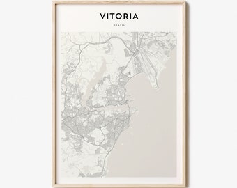 Vitoria Map Poster, Vitoria Map Print, Vitoria Personalized Map Art, Vitoria Wall Art, Vitoria Travel Poster, Travel Gift