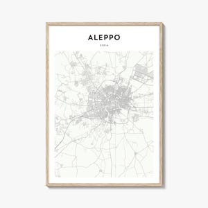 Aleppo Map Poster, Aleppo Map Print, Aleppo Travel Wall Art, Aleppo Personalized Map, Syria