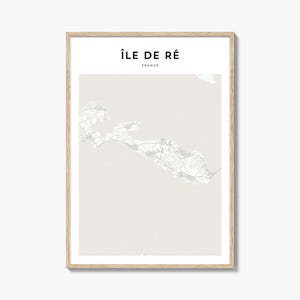 Ile De Re Karte Poster, Ile De Re Karte Druck, Ile De Re Reisewandkunst, Ile De Re personalisierte Karte, Frankreich