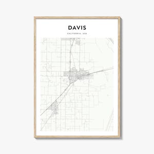 Davis Map Poster, Davis Map Print, Davis Travel Wall Art, Davis Personalized Map, California