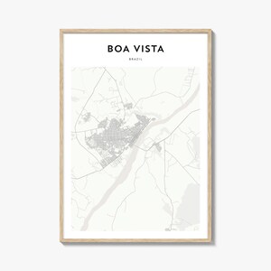 Cartel del mapa de Boa Vista, impresión de mapas de Boa Vista, arte de pared de viaje de Boa Vista, mapa personalizado de Boa Vista, Brasil