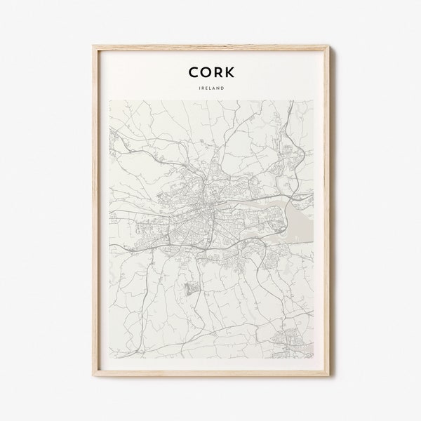 Cork Map Poster, Cork Map Print, Cork Personalized Map Art, Cork Wall Art, Cork Travel Poster, Travel Gift