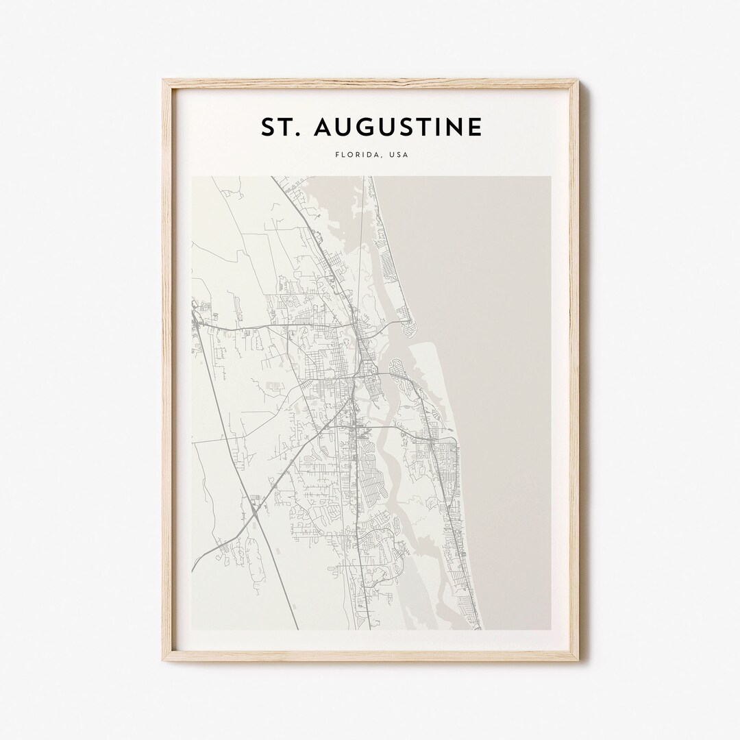 St Augustine Map Poster, St Augustine Map Print, St Augustine ...