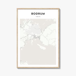 Cartaz do mapa de Bodrum, impressão do mapa de Bodrum, arte de parede de viagem de Bodrum, mapa personalizado de Bodrum, Turquia
