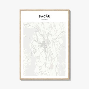 Bacau Map Poster, Bacau Map Print, Bacau Travel Wall Art, Bacau Personalized Map, Romania