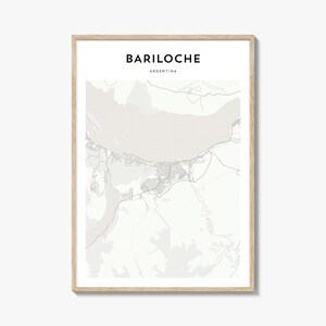 Plakat z mapą Bariloche, wydruk mapy Bariloche, sztuka ścienna z podróży do Bariloche, spersonalizowana mapa Bariloche, Argentyna