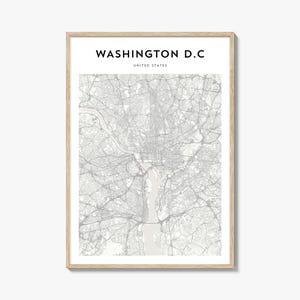 Washington D.C Map Poster, Washington D.C Map Print, Washington D.C Travel Wall Art, Washington D.C Personalized Map, United States