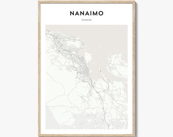 Nanaimo Map Poster, Nanaimo Map Print, Nanaimo Travel Wall Art, Nanaimo Personalized Map, Canada