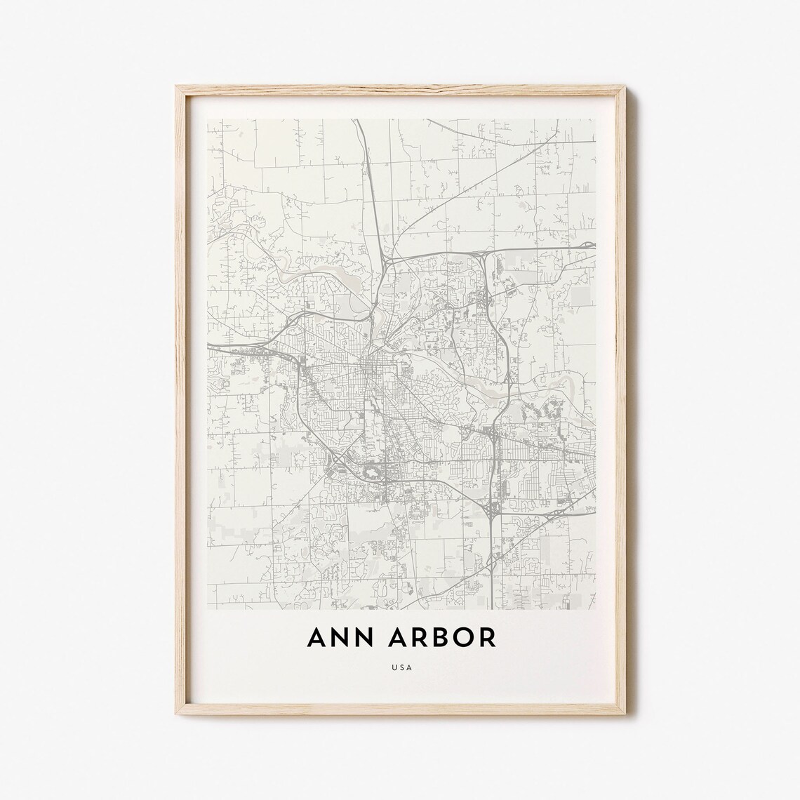 Map of Ann Arbor, Ann Arbor Map Print, Ann Arbor Map Poster, City Map Print, Map Gifts, Gift ...