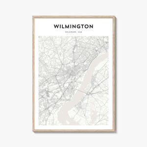 Wilmington Delaware Map Poster, Wilmington Map Print, Wilmington Travel Wall Art, Wilmington Personalized Map,