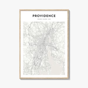 Cartaz do mapa de Providence, impressão do mapa de Providence, arte de parede de viagem de Providence, mapa personalizado de Providence, Rhode Island