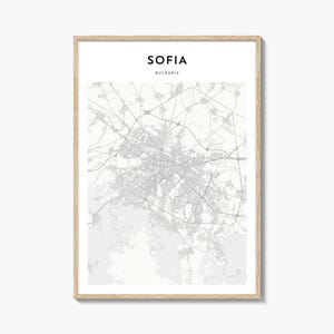 Sofia Map Poster, Sofia Map Print, Sofia Travel Wall Art, Sofia Personalized Map, Bulgaria