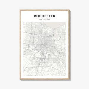 Rochester New York Map Poster, Rochester Map Print, Rochester Travel Wall Art, Rochester Personalized Map,