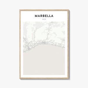 Marbella Karte Poster, Marbella Karte Druck, Marbella Reise Wandkunst, Marbella personalisierte Karte, Spanien