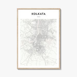 Plakat z mapą Kalkuty, wydruk mapy Kalkuty, sztuka ścienna z podróży do Kalkuty, spersonalizowana mapa Kalkuty, Indie