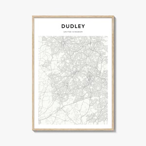 Dudley Karte Poster, Dudley Karte Druck, Dudley Reise Wandkunst, Dudley personalisierte Karte, Vereinigtes Königreich