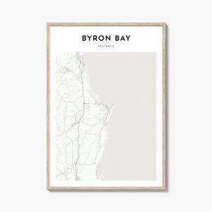 Byron Bay Karte Poster, Byron Bay Karte Druck, Byron Bay Reisewandkunst, Byron Bay personalisierte Karte, Australien