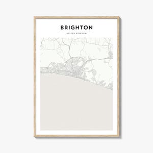 Brighton Map Poster, Brighton Map Print, Brighton Travel Wall Art, Brighton Personalized Map, United Kingdom
