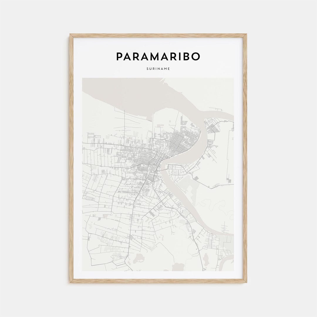 Paramaribo Map Poster, Paramaribo Map Print, Paramaribo Travel Wall Art ...