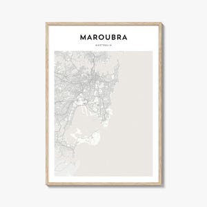 Maroubra Map Poster, Maroubra Map Print, Maroubra Travel Wall Art, Maroubra Personalized Map, Australia