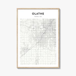 Olathe Map Poster, Olathe Map Print, Olathe Travel Wall Art, Olathe Personalized Map, Kansas