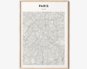 Paris Map Poster, Paris Map Print, Paris Personalized Map Art, Paris Wall Art, Paris Travel Poster, Travel Gift