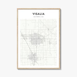 Visalia Map Poster, Visalia Map Print, Visalia Travel Wall Art, Visalia Personalized Map, California