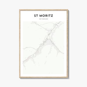St Moritz Map Poster, St Moritz Map Print, St Moritz Travel Wall Art, St Moritz Personalized Map, Switzerland