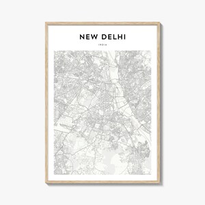 New Delhi kaart poster, New Delhi kaart print, New Delhi reizen kunst aan de muur, New Delhi gepersonaliseerde kaart, India
