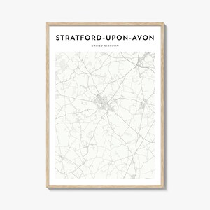 Antford-upon-Avon Karte Poster, Straßburg-upon-Avon Karte Druck, Straßburg-upon-Avon Reisewandkunst, Vereinigtes Königreich
