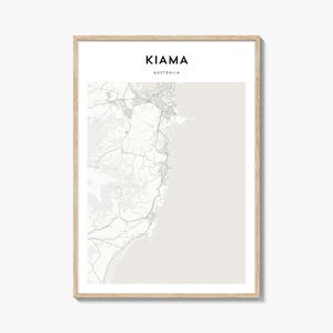 Pôster do mapa de Kiama, impressão de mapa de Kiama, arte de parede de viagem de Kiama, mapa personalizado de Kiama, Austrália