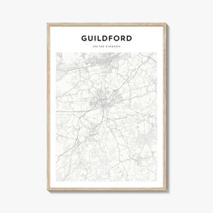 Gildenford Karte Poster, Gildenford Kartendruck, Gildenford-Reisewandkunst, Gildenford-Reisende Karte, Vereinigtes Königreich